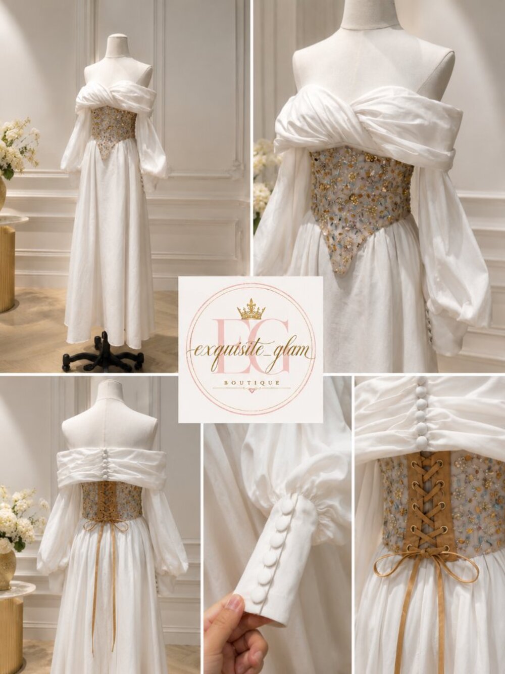 Gorgeous Bridal Gown Couture Designer Wedding Evening Luxurious Embroidery Dress